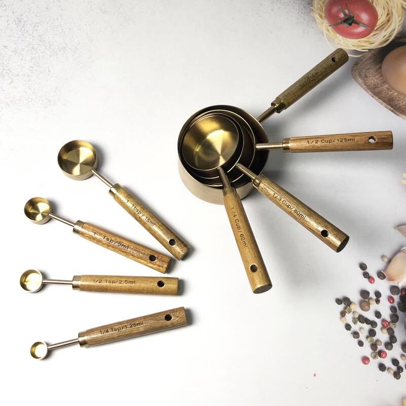 MDNG Stainless Steel Measuring Set with Acacia Wood Handle