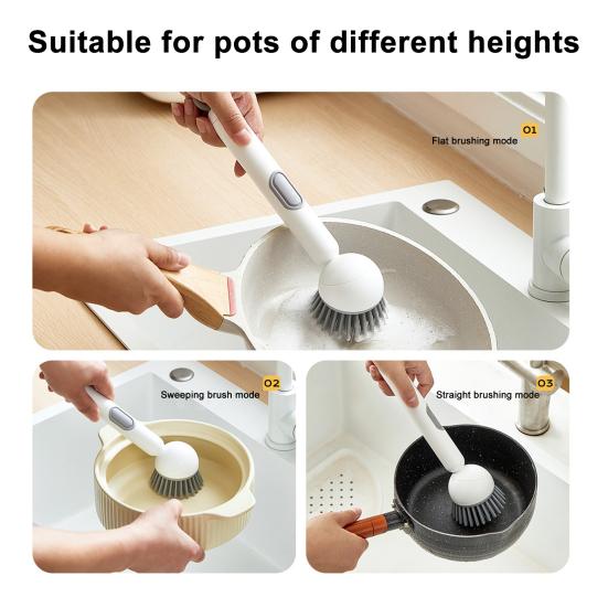 Dish Scrubber Brush with Handle Stain Removal Cleaning Brush Deep