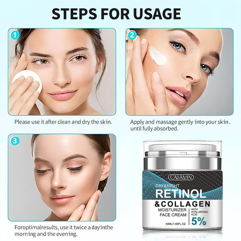 Retinol Collagen Face Cream Anti-Wrinkle Firming 50ml Pump Moisturizer Repair
