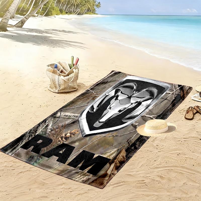 Dodge RAM Print Beach Towel, Large Soft Quick Dry Towel for Beach Camping Swimming