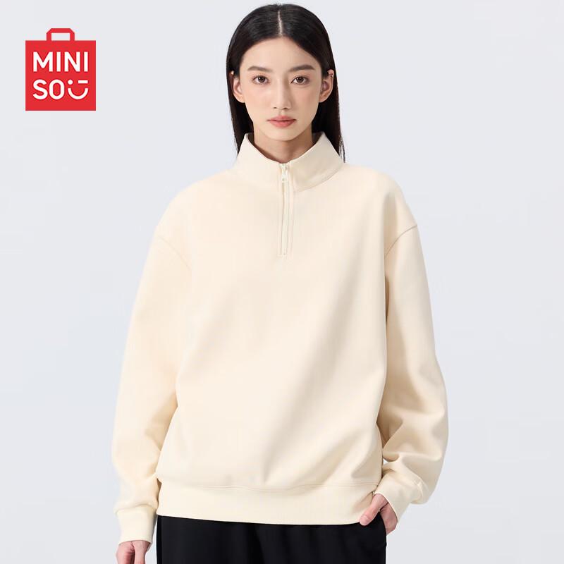 

Мужской пуловер MINISO с воротником-стойкой и застежкой-молнией до середины груди 2XL