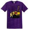Classic Sports Car Graphic T Shirt Retro Muscle Car Art Tee Yellow Design