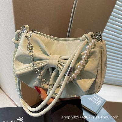 Foreign Bow Niche Casual Shoulder Bag 2025 New Fashion Shoulder Armpit Bag Simple Casual Handbag