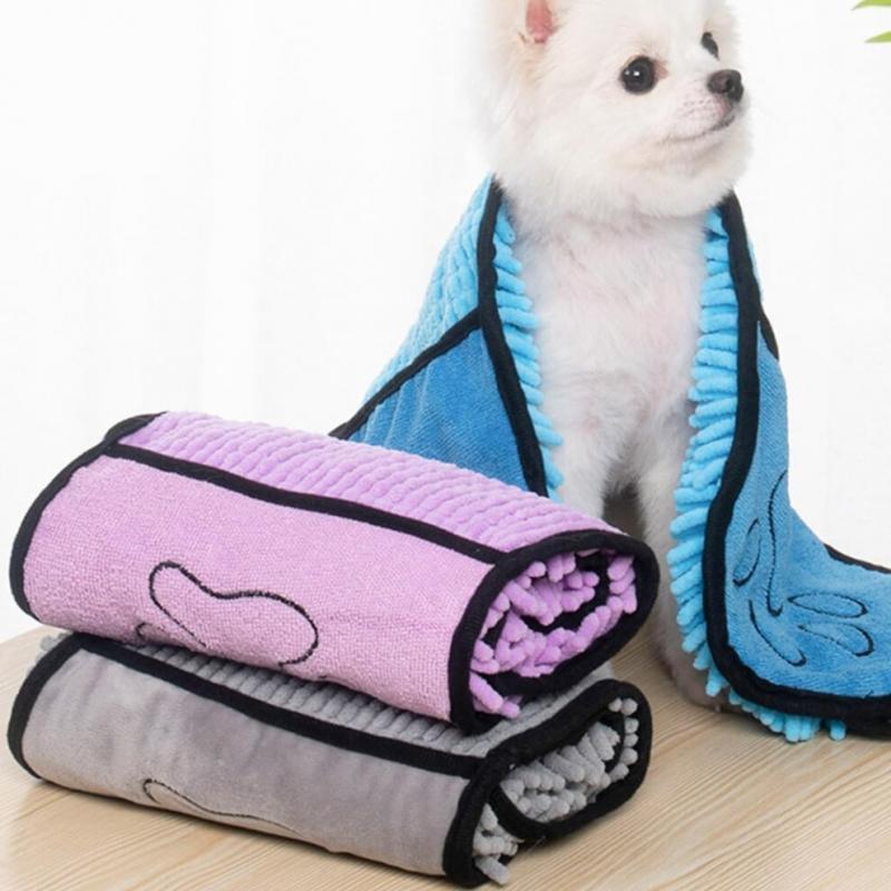 Ręcznik z mikrofibry dla zwierząt, Super chłonny, Szybkoschnący ręcznik dla kotów i psów, Gruby, Fioletowy, 62 x 23 cm