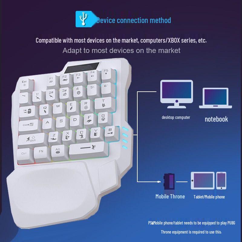 

Міні ігрова клавіатура та миша для лівої руки - Компактний, Портативний, USB провідний для ноутбука/настільного ПК