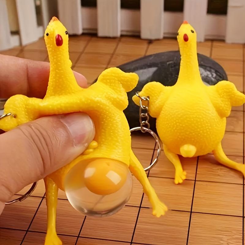 

Toys 1pc Funny Squeeze Chicken Laying Egg Keychain Tricky Gag Gift Present United States