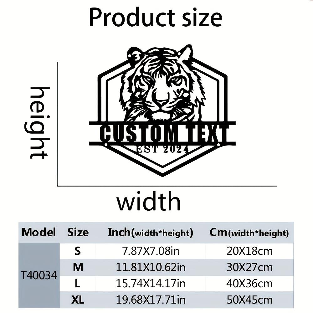 Exclusively Handmade Custom Metal Wall Sculpture Majestic Tiger Premium Black Iron Versatile Indoor Outdoor Decor 20cm