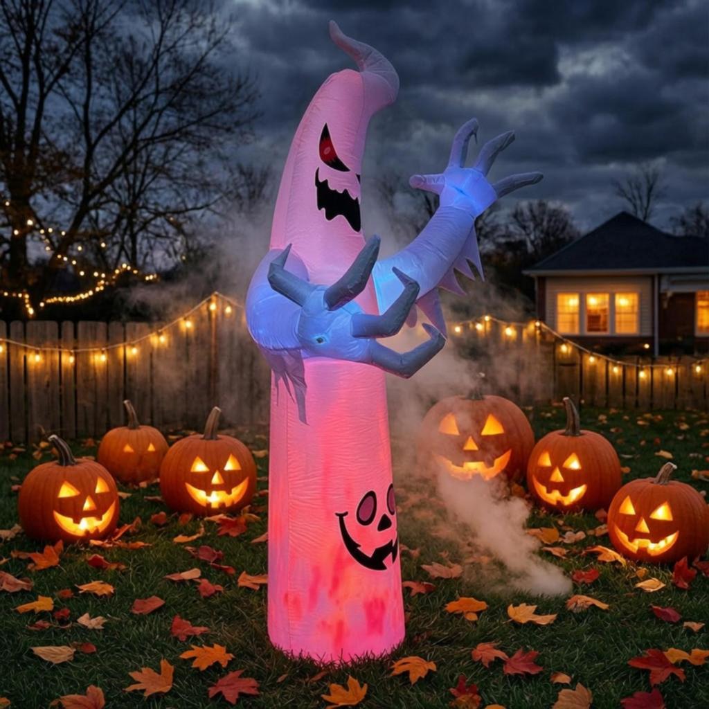 Inflatable Halloween Decoration, Freestanding Pumpkin Face
