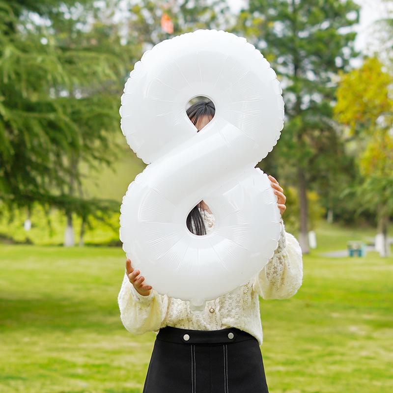 

32-дюймовый белый воздушный шар с цифрой «40» на день рождения, реквизит для украшения вечеринки из алюминиевой фольги