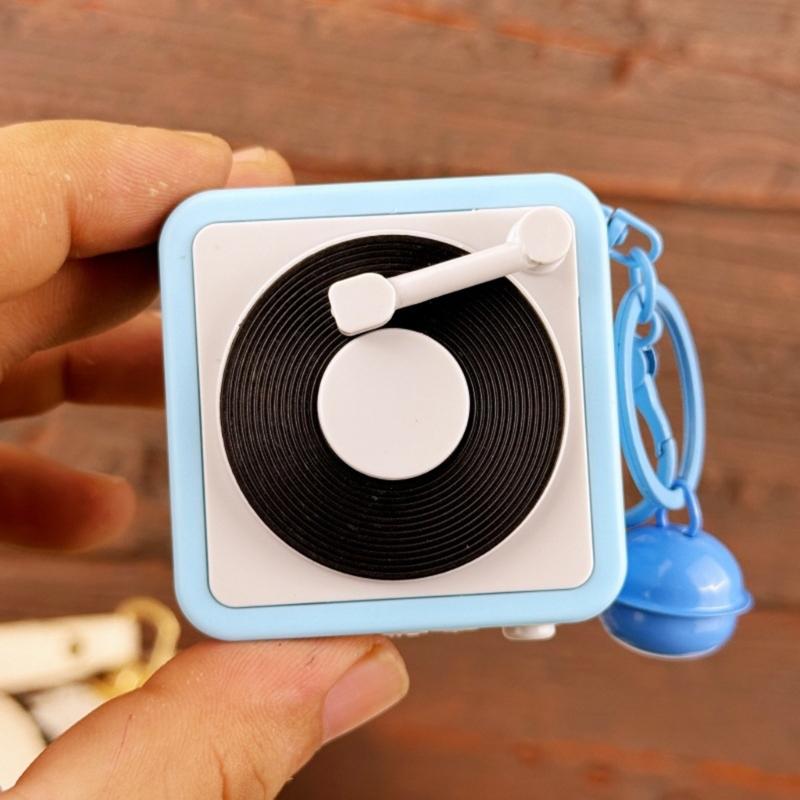 Vintage Recordable Gramophone Music Box Keychains Pendants With Recording Function Builts In Music Box For Unique Gift