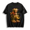 Whimsical Animal Mashup Graphic Print Casual Top Pure Cotton T-shirt