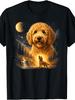 Goldendoodle Howling To The Moon Vintage Mystical Dog Art T-Shirt
