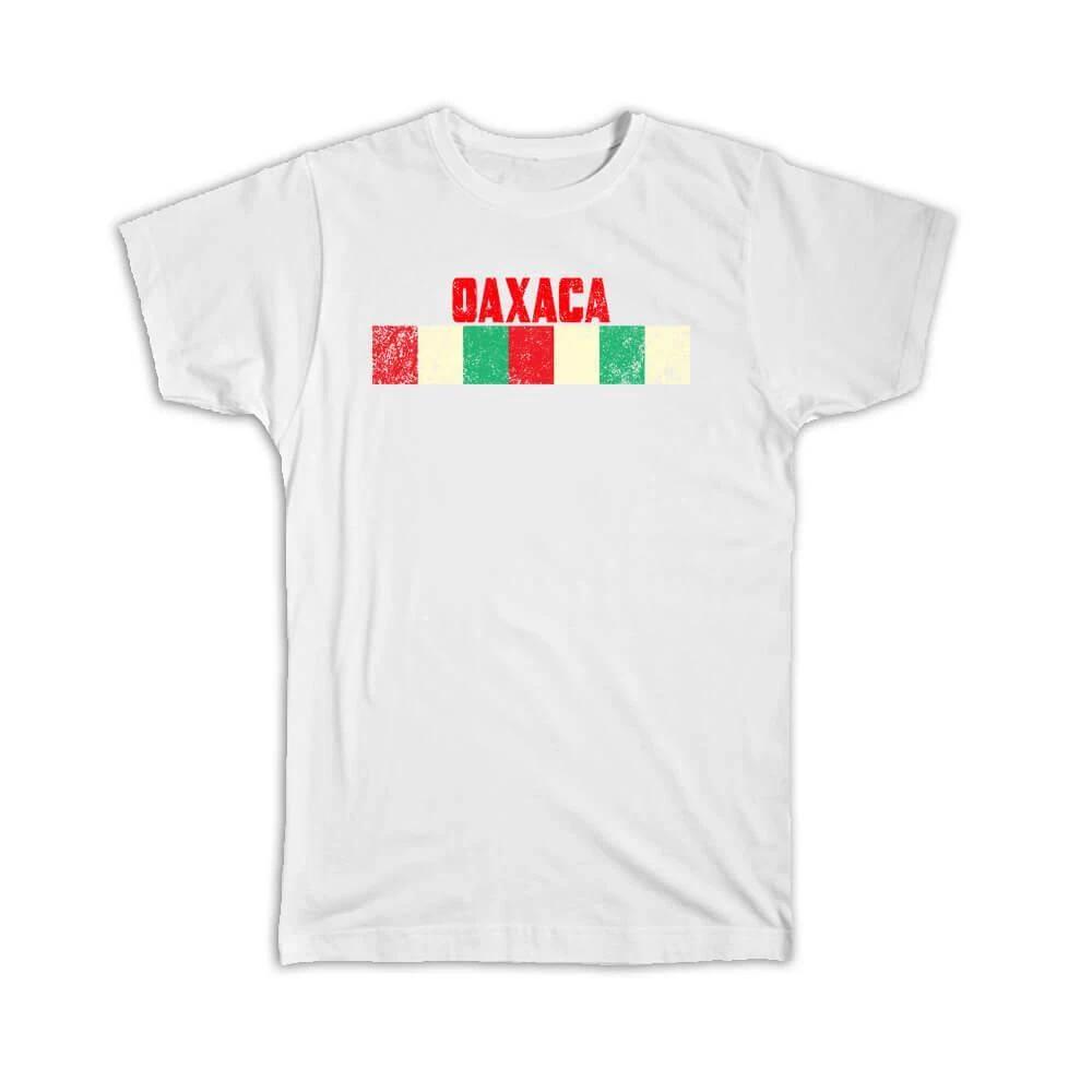 Gift T-Shirt : Oaxaca Mexico Distressed Strip Mexican Colors Expat Country S