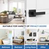Black Door Handles Interior Door Knobs, Keyless Privacy Door Lock, Heavy Duty Zinc Alloy Door Leverset for Bedrooms Bathrooms