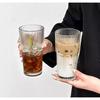 20oz Bamboo Glass Cup with Vertical Stripes and Lid