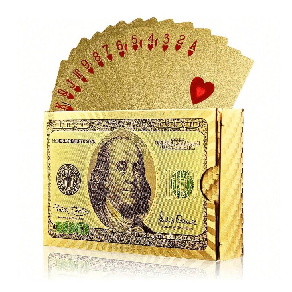 Poker Playing Cards Waterproof Gold Game Card Group PVC Suit Magic Dmagic Package Board Game Gift Collection
