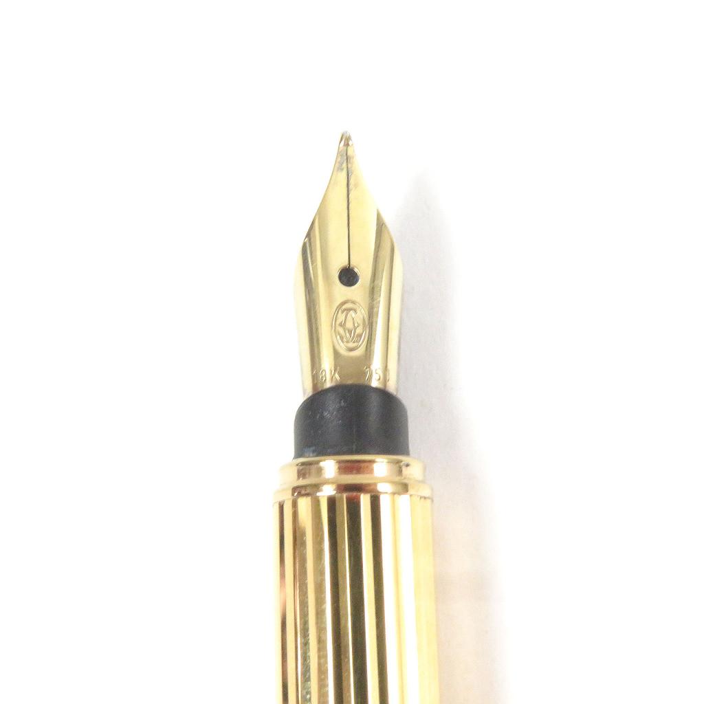 Great Cartier fountain pen Trinity Do Diamond Pattern Cap Type gold 18K mens Used