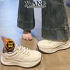 Leather platform sneakers women's new autumn and winter velvet warm two cotton shoes casual shoes