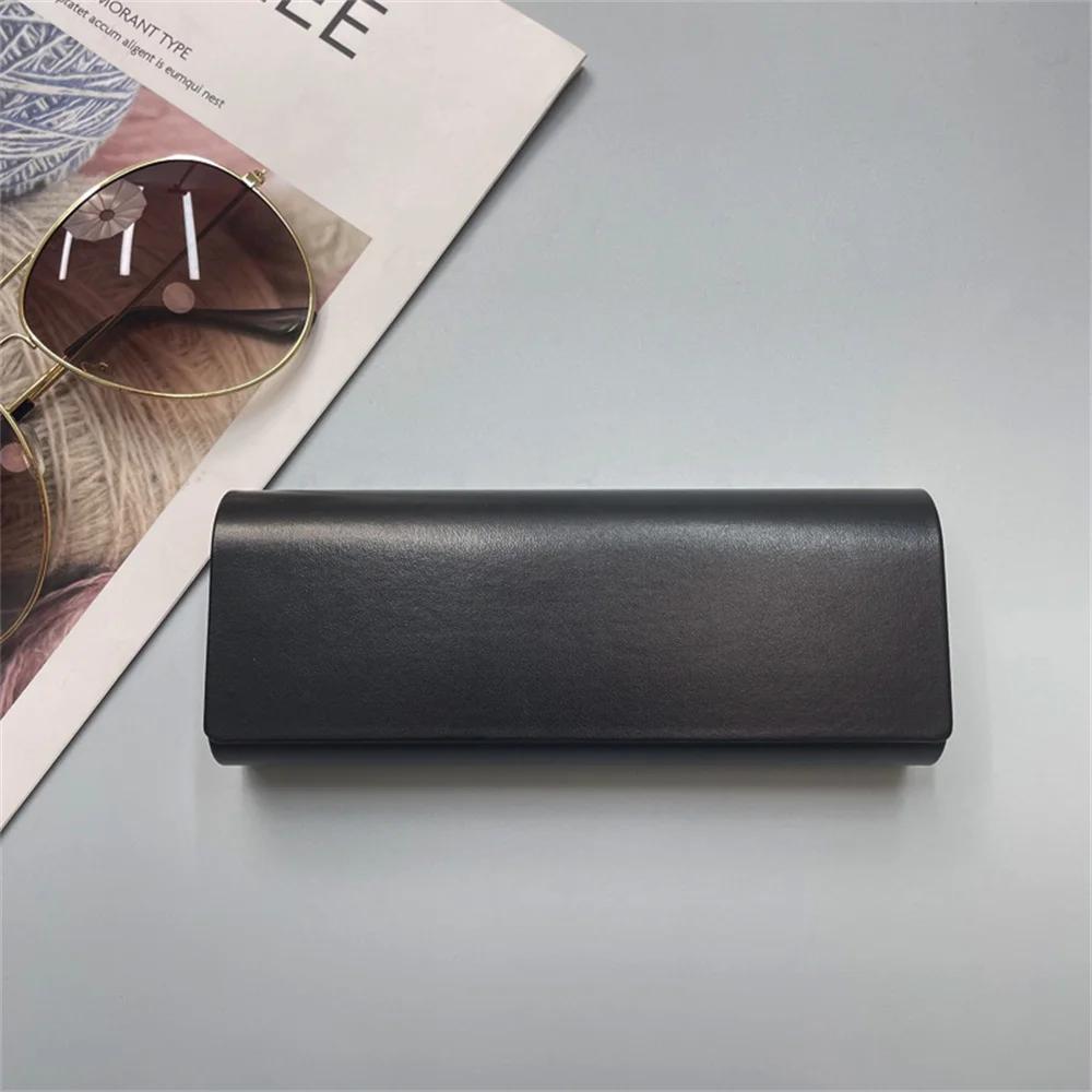 

Metal Hard-shell Spectacle Case Men Women Glasses Case PU Leather Portable Anti-extrusion Sunglasses Storage Box Eyewear Pouch чёрный