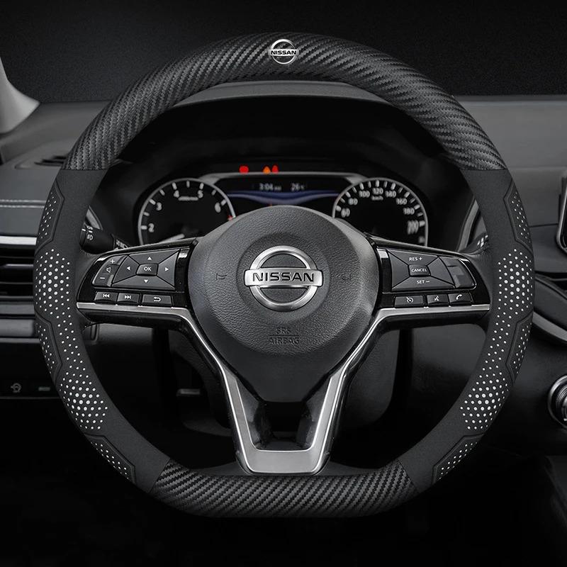 lfcsw2 Car Steering Wheel Cover Nissan Qashqai Juke X-Trail Patrol Note Leaf Altima Maxima Micra Murano Rogue Pulsar Sentra Teana Tiida