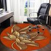 1pc Lotus Bloom Office Round Area Rug,  Mat Suitable For Office, Under Office Chairs Bedroom Living Room Home Decor, Room Deco