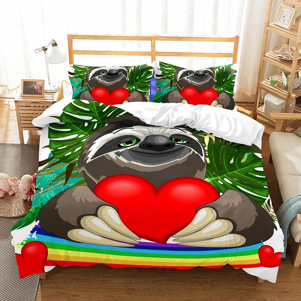 Bedding Set Cartoon Bear Bed Set King Queen Full Kid Twin Bedding Set Household Bedclothes Red Heat Kid Bedroom Set Ropa De Cama