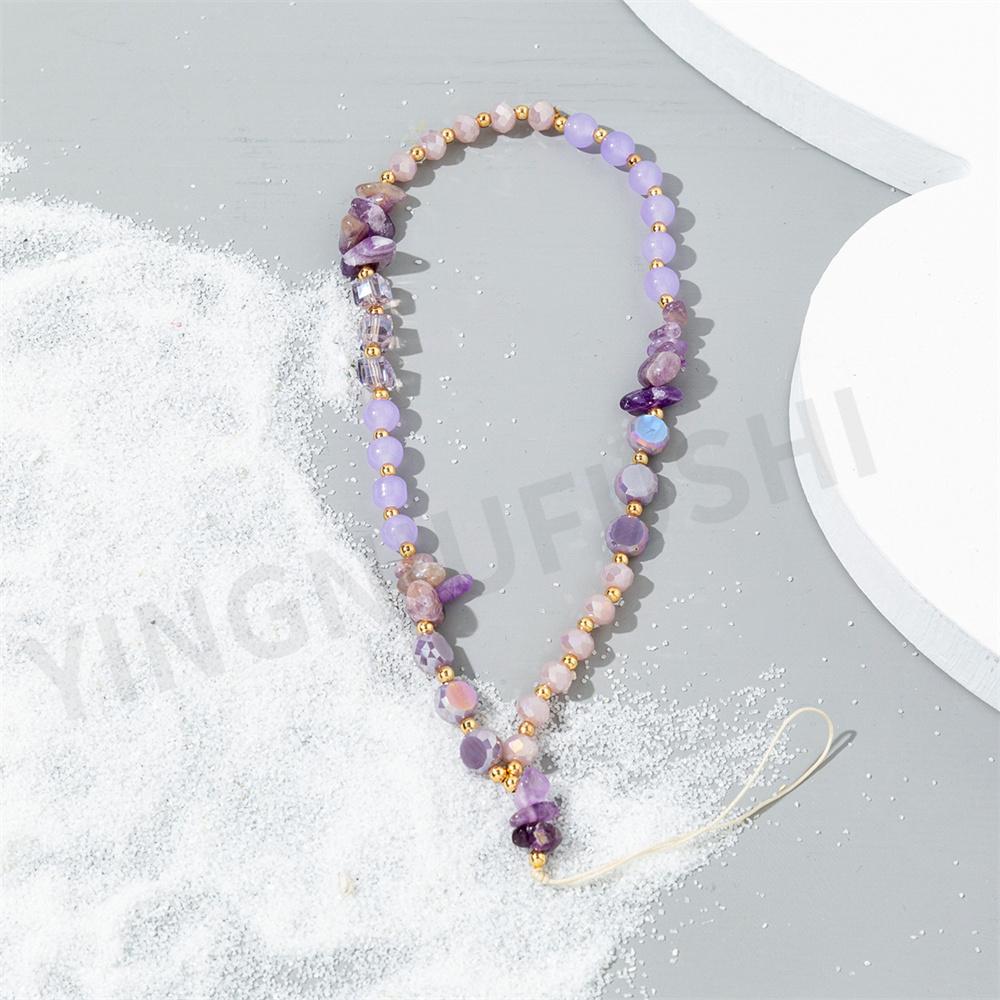 1Pc Crystal Anti-Lost Chain Cool Series Stone Summer Cell Phone Lanyard Charm Beads Chain Package Pendant Bracelet Keychain