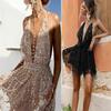 European & American Hot Sexy Backless Sequined Evening Dress with Short Skirt