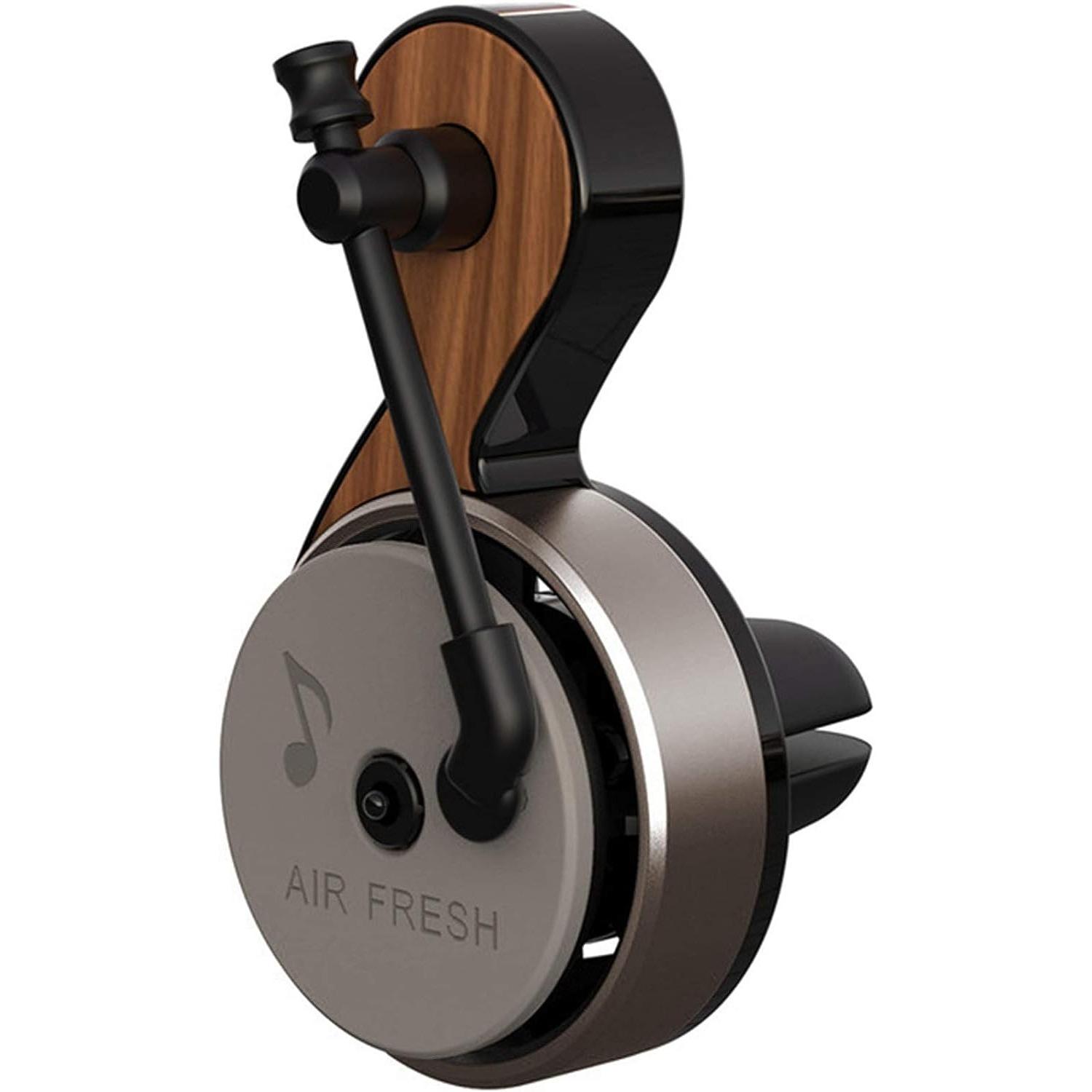 

Автомобильный ароматизатор с зажимом, освежитель воздуха с поворотным столом, дизайн фонографа, ароматерапия, аксессуары для салона автомобиля, твердый освежитель воздуха 7.2*4*1.3cm серебряный