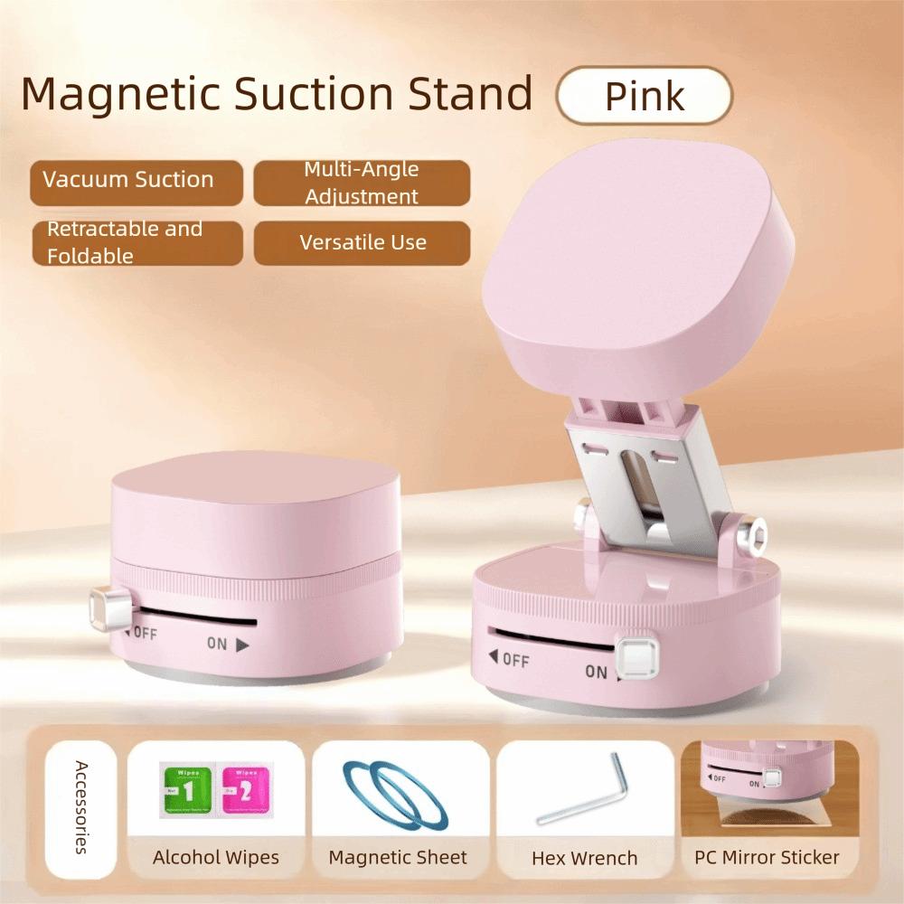 360° Rotation Magnetic Car Phone Holder With Vacuum Suction Cup Car Mount Dashboard Phone Bracket Retractable Folding