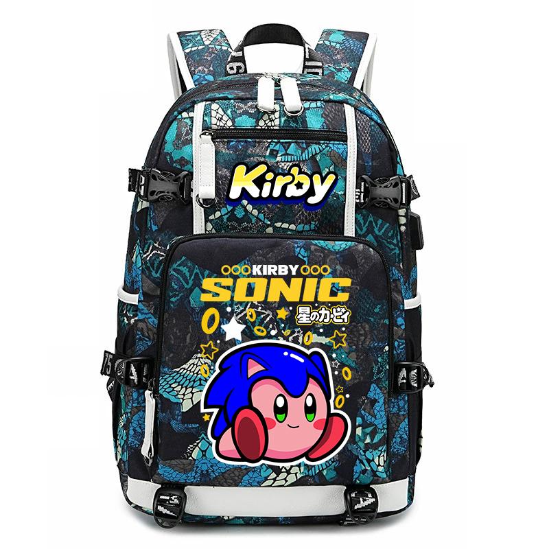 Kirby Cartoon Print Studentenrugzak Grote Capaciteit Reis Schooltas voor Kinderen Tieners