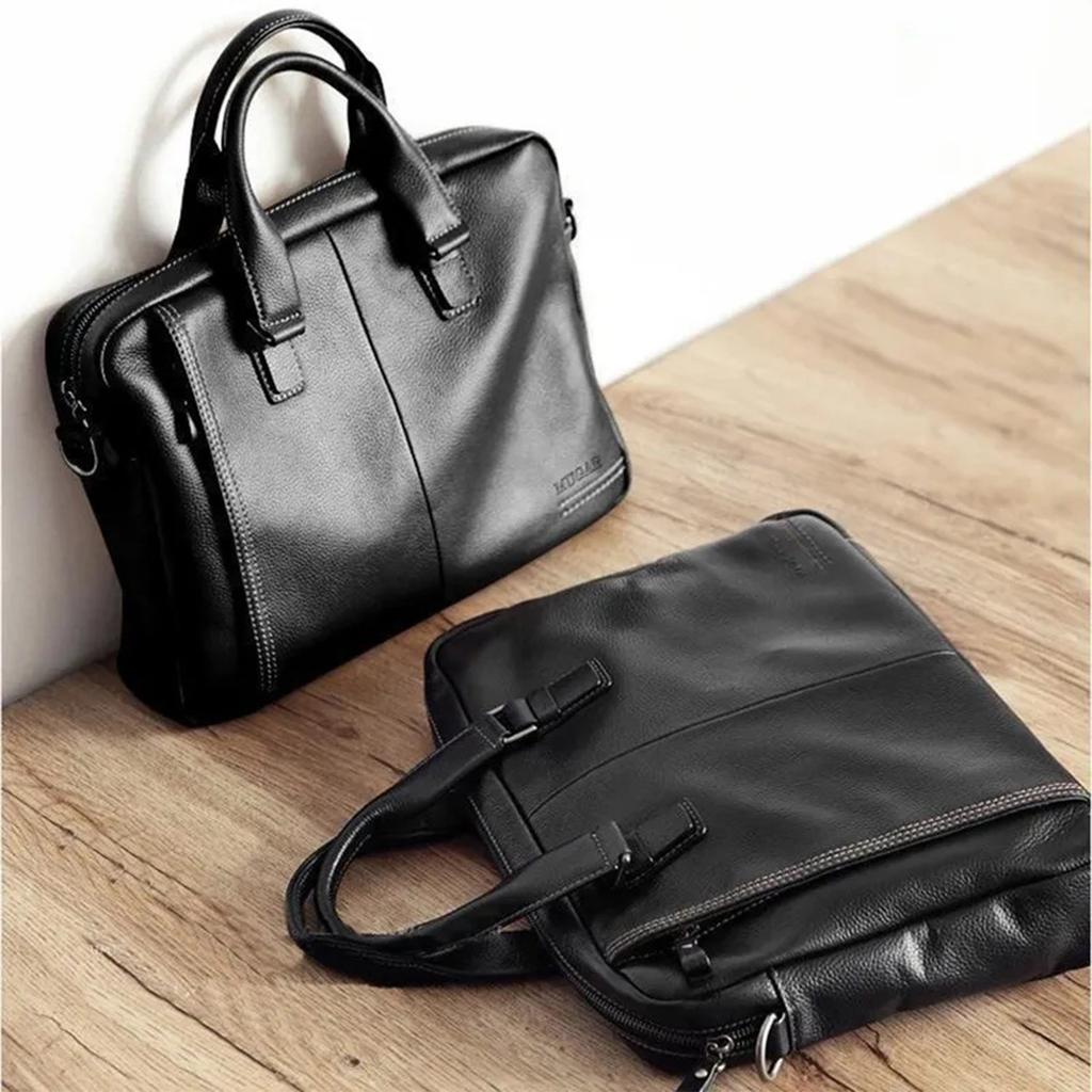 Men's Cowhide Business Handbag, Briefcase, Computer Bag, File Storage Bag