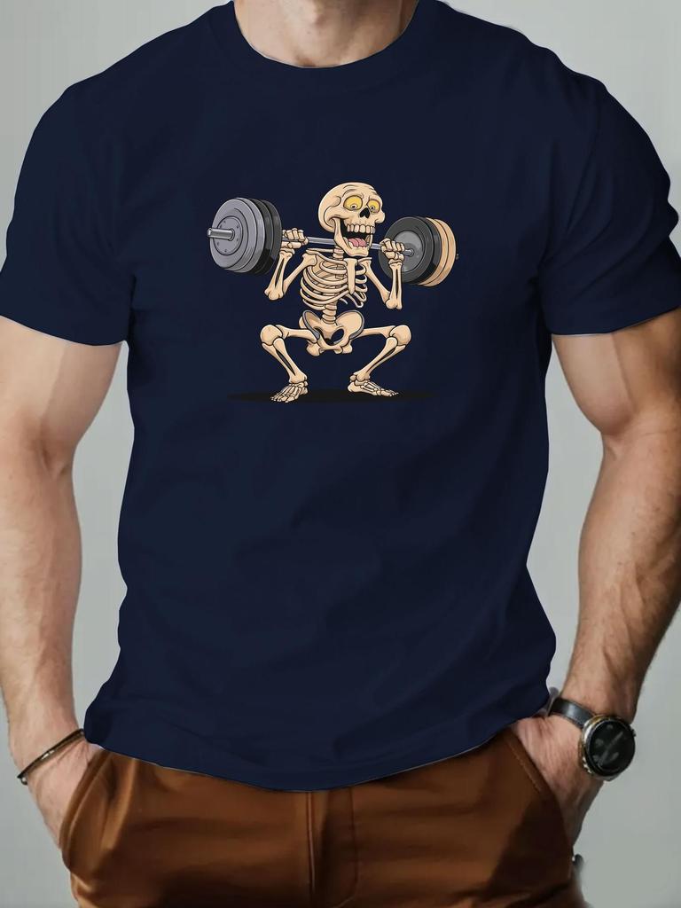Mens 100 Cotton Summer T Shirt  Summer Casual Round Neck Short Sleeved T Shirt  Suitable for Casual Office Settings
