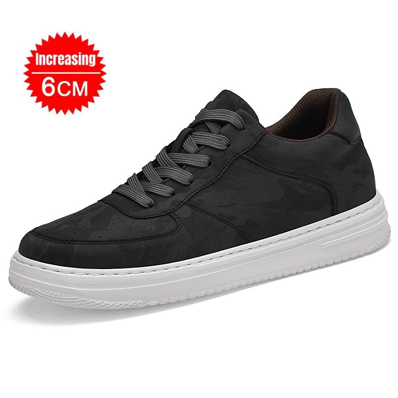 

6cm Elevator Shoes Men Lifting Shoes Mens Leather Platform Sneakers with Thick Sole & Hidden Height Increase Sports Casual Shoes 36