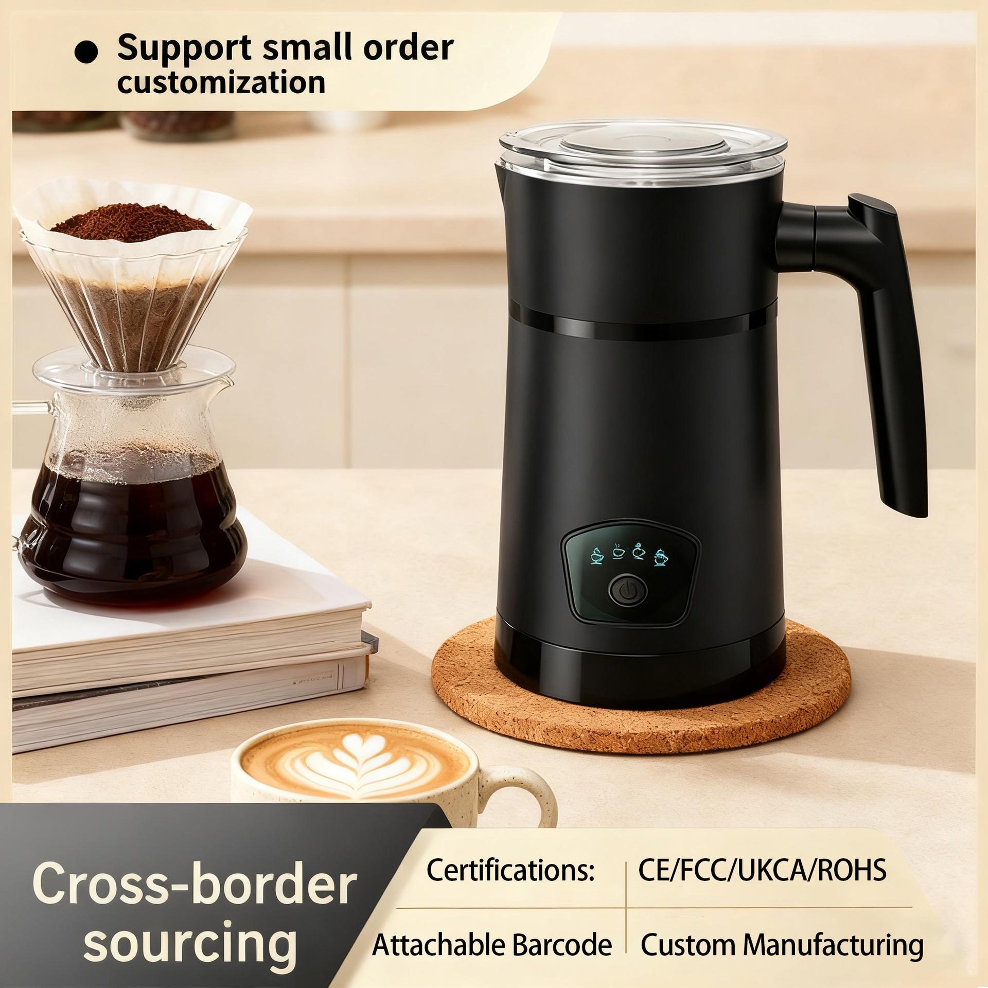 

Полностью автоматический электрический вспениватель молока: Многофункциональный нагрев, перемешивание и вспенивание для горячих и холодных напитков. Upgraded UK White 400W