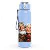 1PC Elderly Old Couple Portrait Pattern 750ml Color Plastic Sports Water Bottle Leakproof Flip Straw Lid Suitable for Sports Office Home Use