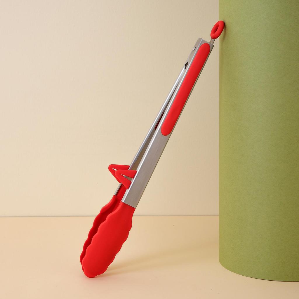 Stainless Steel Silicone Kitchen Tongs - Heat Resistant, Non-slip BBQ & Food Clips