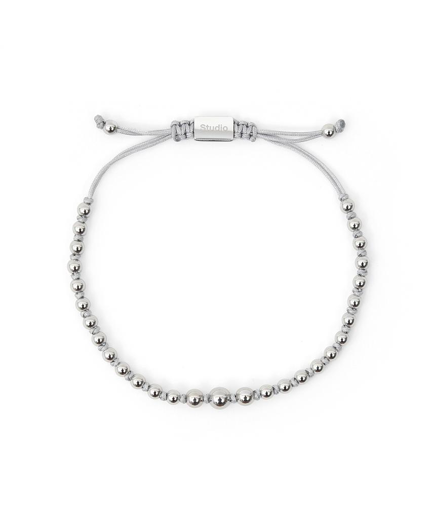 Undercontrol Studio Stainless Steel Bead Adjustable Women'S Bracelet Stainless Bead Bracelet / Silver