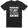 Warning May Spontaneously Start Talking About Anime Funny Graphic Tshirt Unisex Oversized Crew Neck Cotton Short Sleeve Tee Top