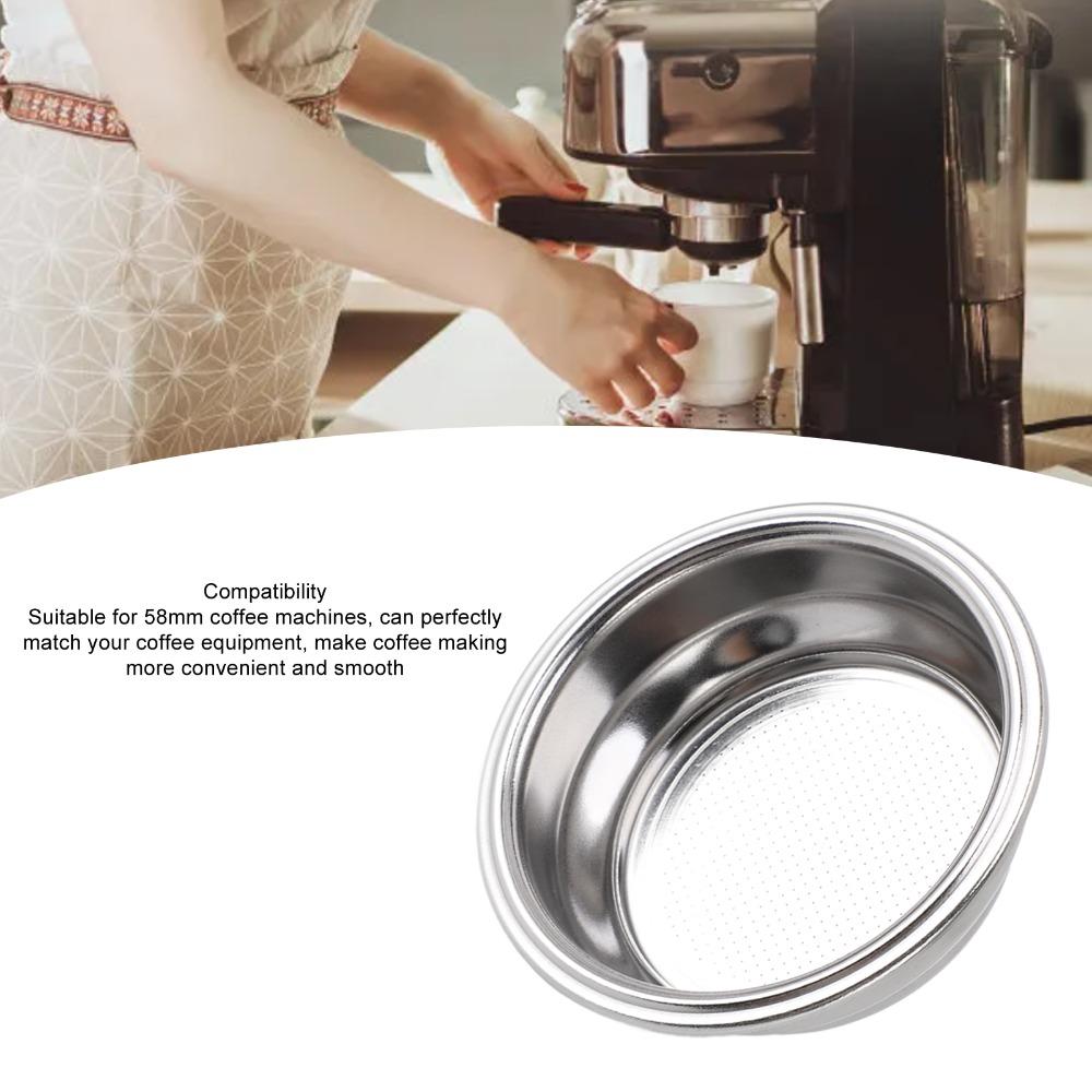 2er-Set 58mm Siebträgerkorb Doppellagiger Espresso-Filterkorb Für Portafilter Kaffeemaschine