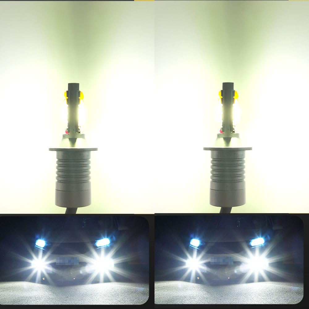 HooMoo LED hmlové svetlo, H3 LED hmlové svetlo, Biela, 6000K, Kompatibilné s STK, DC12V, Nepolarizované, LED žiarovka do auta, Sada 2 kusov