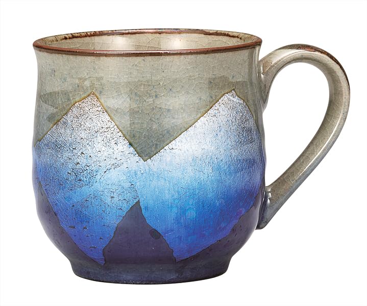 

Kutani Ware Iwataya Mug, Silver and Blue Dragon Design, K9-931