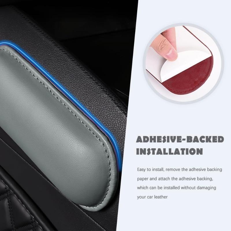 2-pack Car Door Armrest Mats, Soft Leather and Memory Foam, Protects Elbows and Knees, Universal Type.