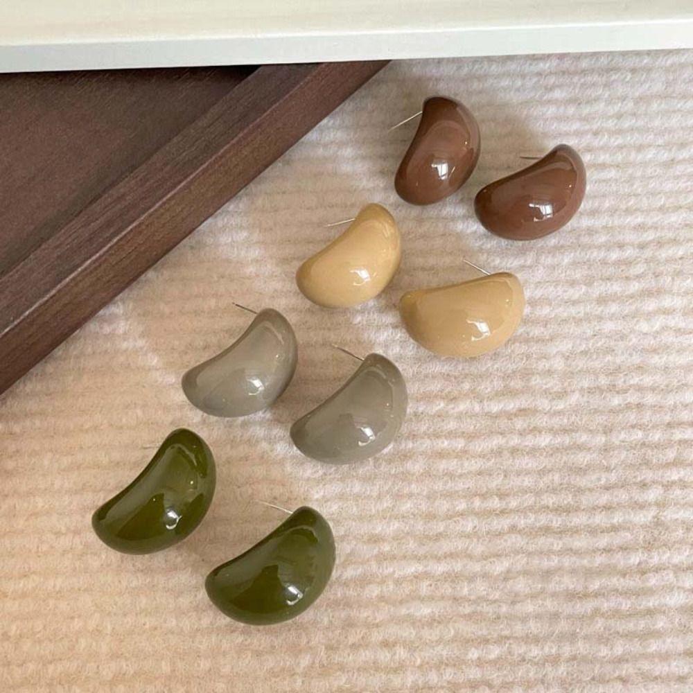 Vintage Chunky Ellipse Ear Studs Acrylic Resin Drop Pendant Earrings  Lady/Gifts
