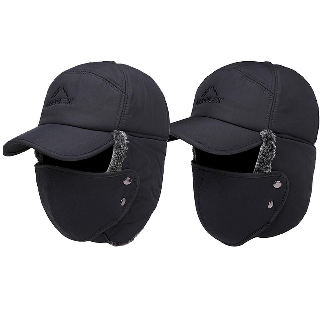 Hat Men And Winter Cap Ear Woolen Hat Windproof And Cold Proof Thick Warm Outdoor Middle-aged And Elderly Baseball Cap