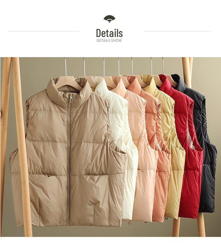 Women's Plus Size Down Cotton Vest - Short, Loose, Trendy Outerwear for Autumn/Winter 2023