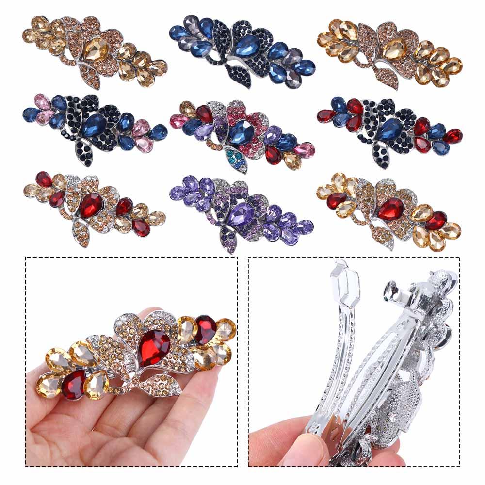 Vintage Flower Crystal Headwear For Girls Hairpins Women Hair Clips Korean Barrettes Spring Clips