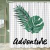 Simple Leaf Pattern Shower Curtain, Bathroom Decorative Leaves Shower Curtains, Home Printed Polyester Fabric Curtain with Hooks