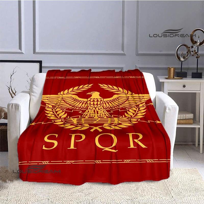 Roman SPQR Bedruckte Decke, warmes Flanell, weich und bequem, modische dekorative Decke, Heimreisedecke, Geburtstagsgeschenk