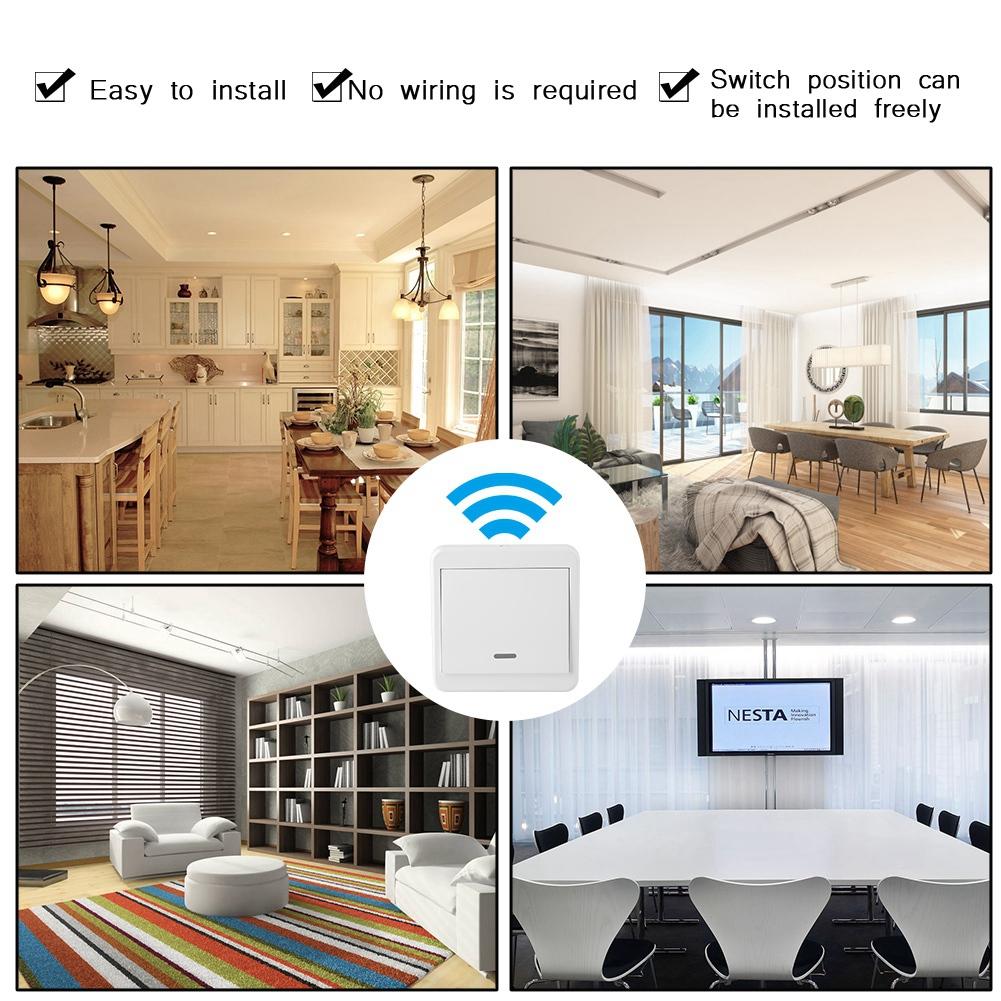 AC Panel 86 Wall Wireless Remote Control Relay Switch Transmitter & Receiver  110-220V  1 Way